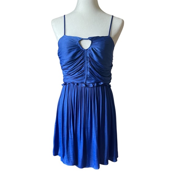 House of Harlow 1960 Dresses & Skirts - NEW House of Harlow 1960 Royal Blue Satin Ruched Cocktail Mini Dress US S